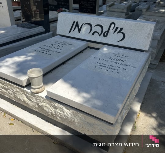 מצבות עם כיתוב בעברית בבית קברות